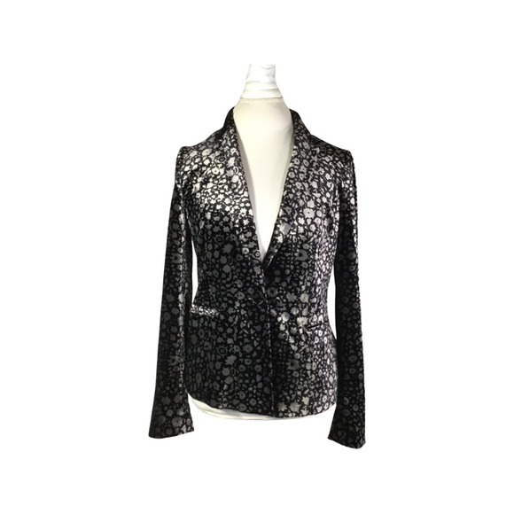 Anthropologies elevens , Lumi Velour jacket black and silver floral - Picture 3 of 7